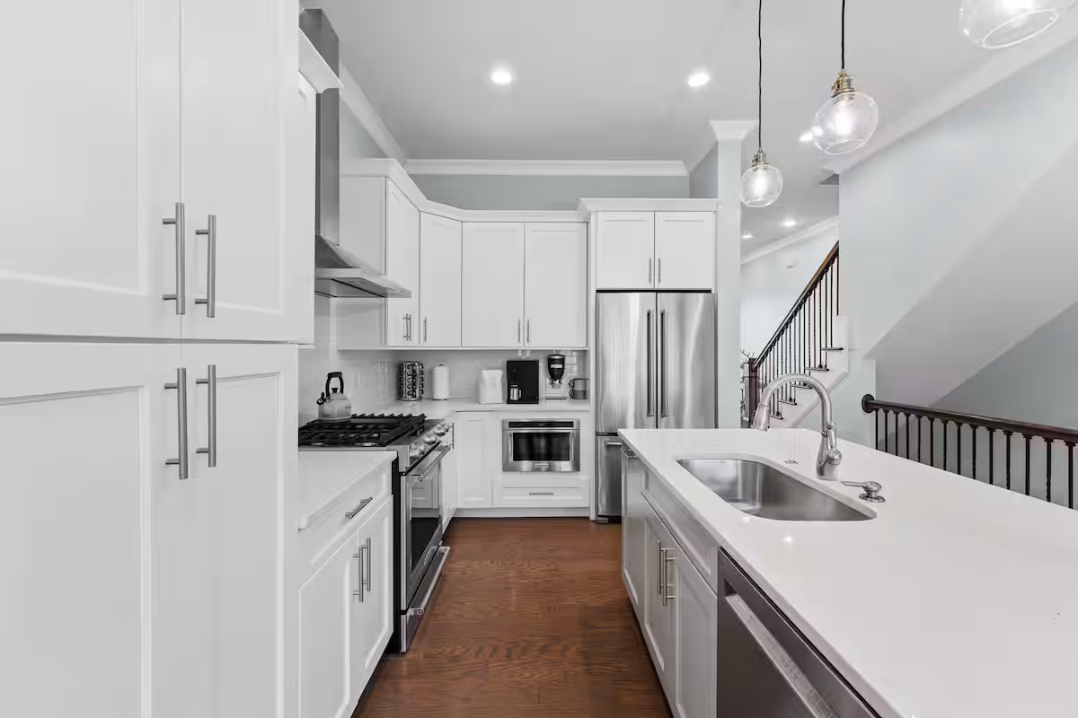 Fully stocked kitchen with premium appliances at 405 Port Street Savannah
