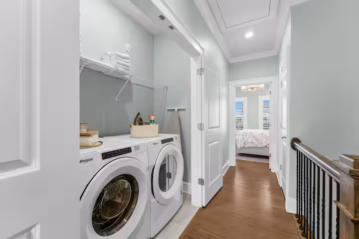 In-unit washer and dryer at 405 Port Street Savannah townhouse