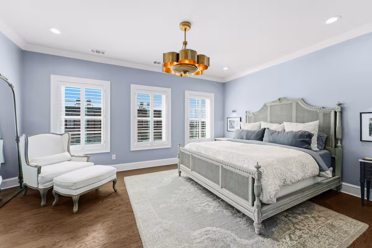 Primary king bedroom at 405 Port Street Savannah